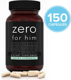 California Basics Zero for Him Psyllium Husk Fiber Capsules with a glass of water