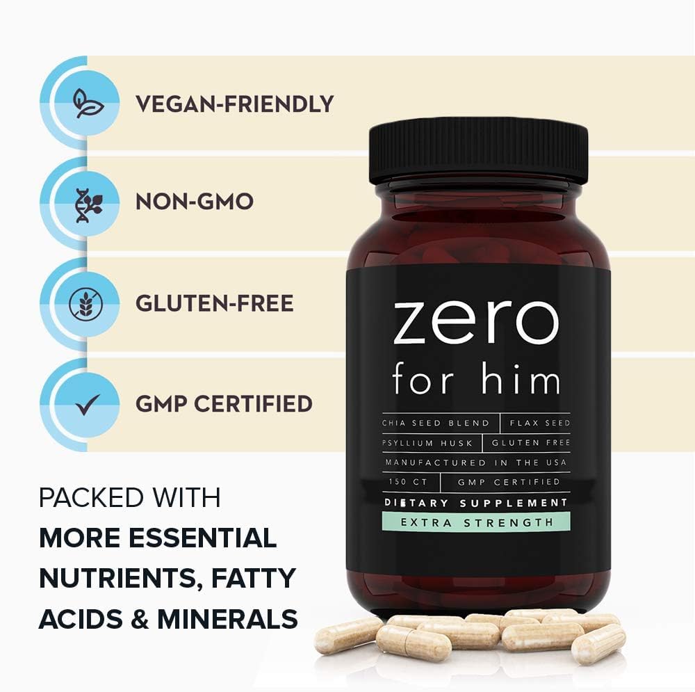 California Basics Zero for Him Psyllium Husk Fiber Capsules with packaging