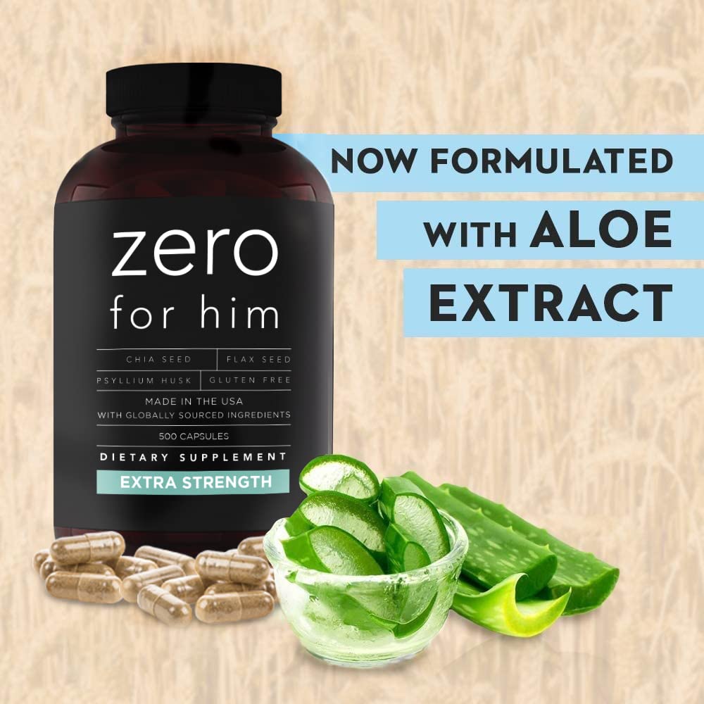 California Basics Zero for Him Vegan Psyllium Husk Capsules on a wooden table