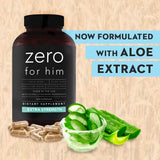California Basics Zero for Him Vegan Psyllium Husk Capsules on a wooden table