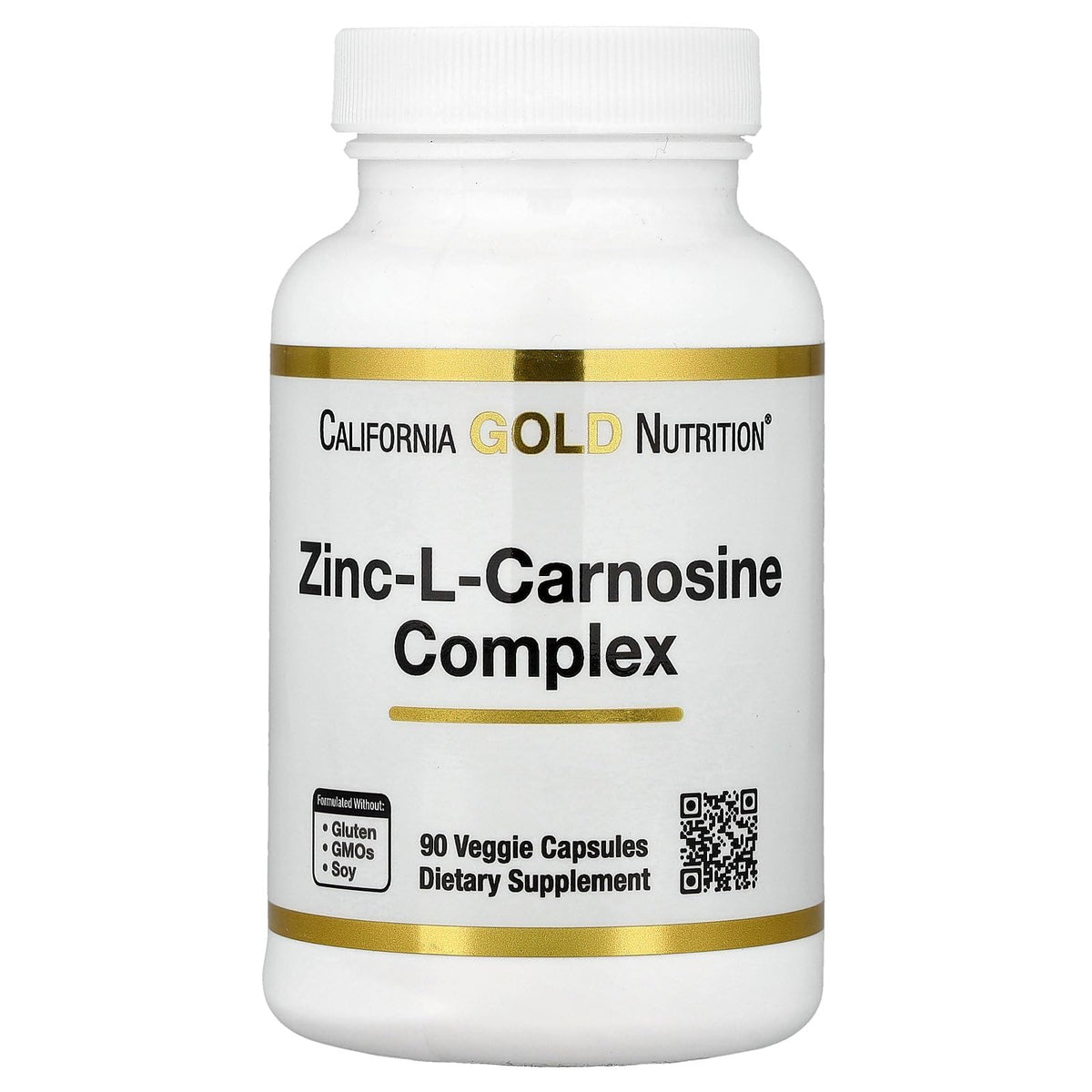 California Gold Nutrition Chelated Zinc L-Carnosine 50g front view
