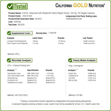 California Gold Nutrition CoQ10 100mg supplement bottle with BioPerine label