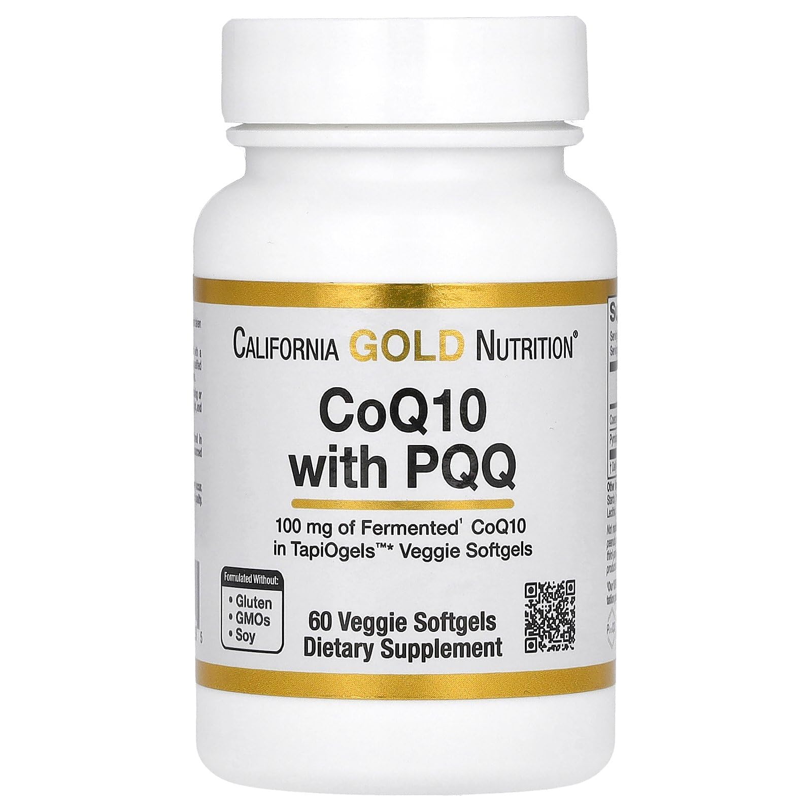 California Gold Nutrition CoQ10 45g Tapioca Veggie Softgels front view