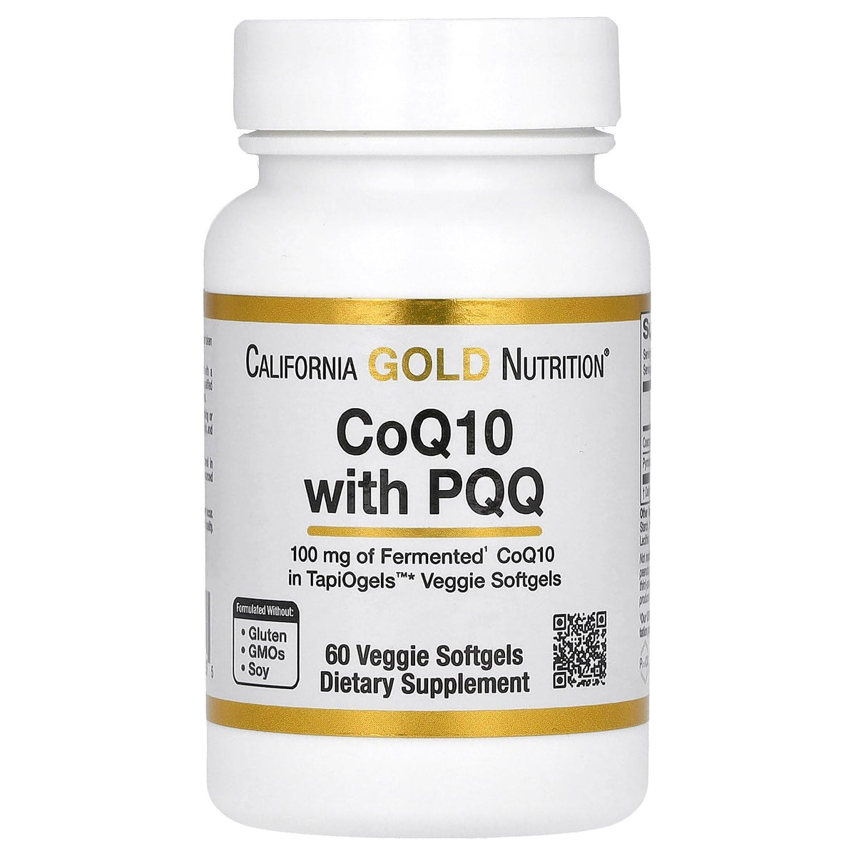 California Gold Nutrition CoQ10 45g Tapioca Veggie Softgels front view