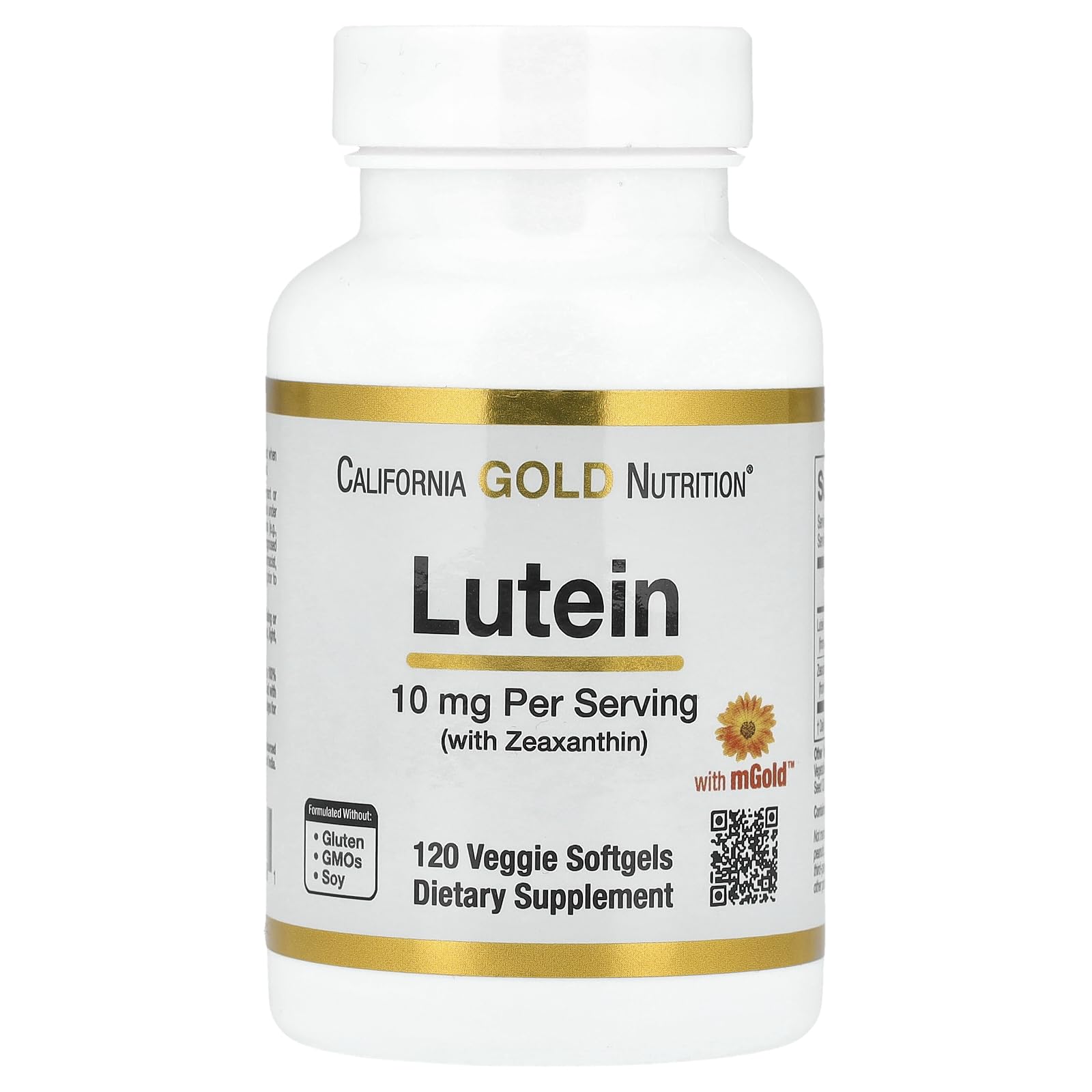 California Gold Nutrition Lutein Supplement 73g front view