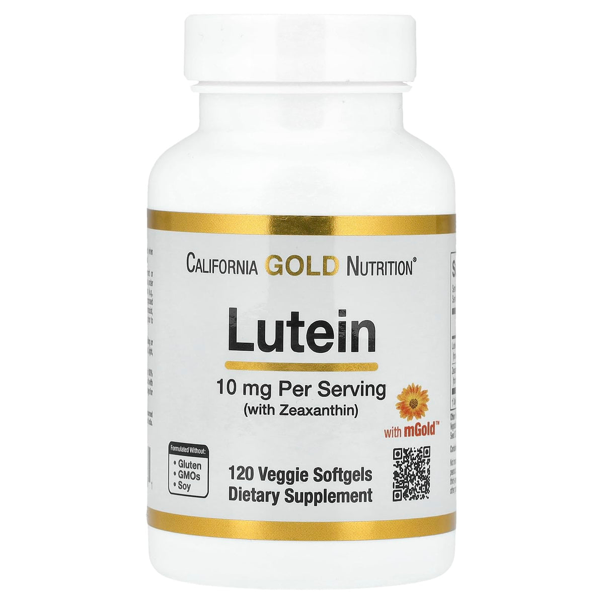California Gold Nutrition Lutein Supplement 73g front view