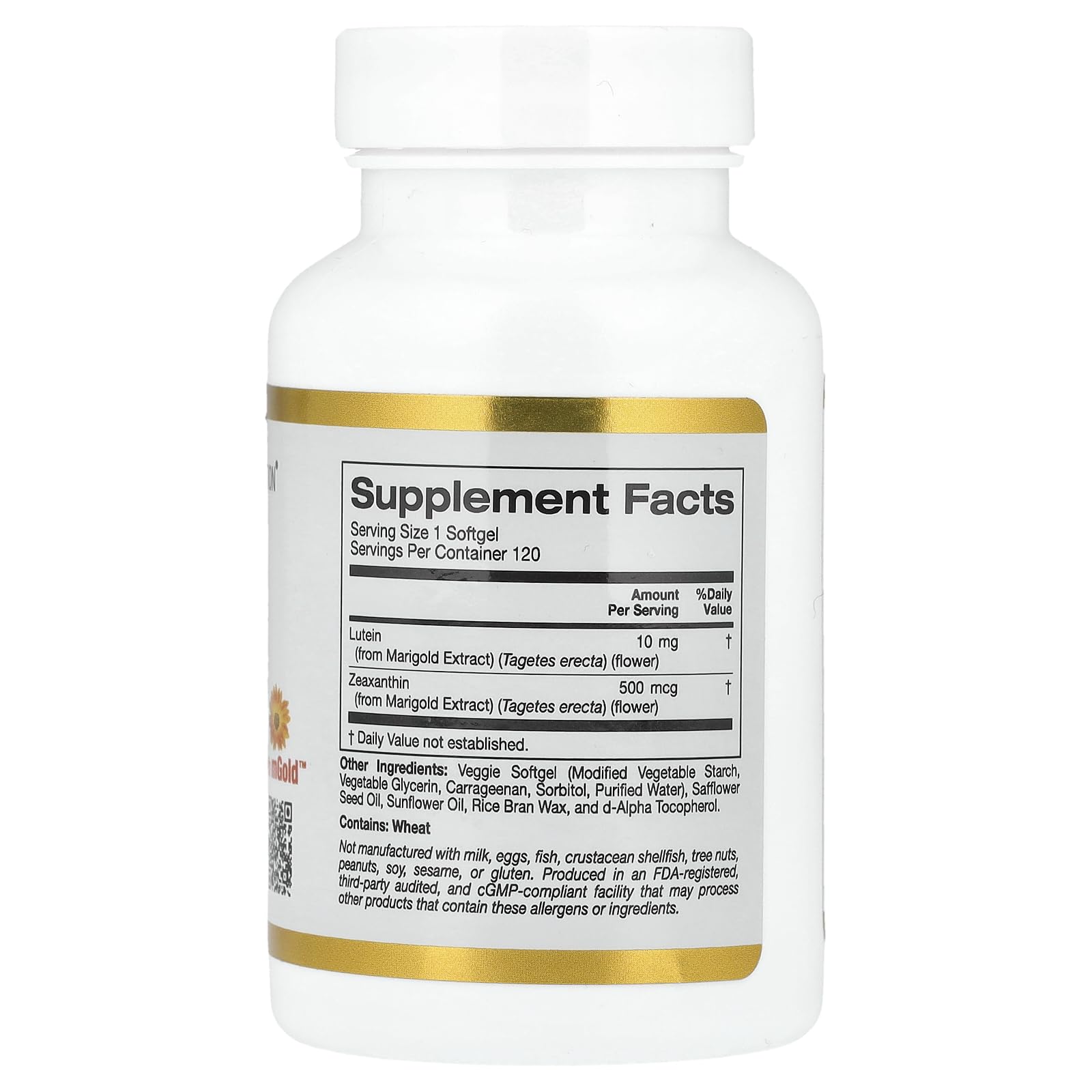 California Gold Nutrition Lutein Supplement 73g packaging