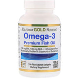 California Gold Nutrition Omega-3 Premium Fish Oil capsule bottle front view
