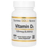 California Gold Nutrition Vitamin D3 125 mcg softgels front view