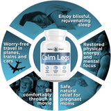 Calm Legs Natural Supplement with a measuring spoon for dosage