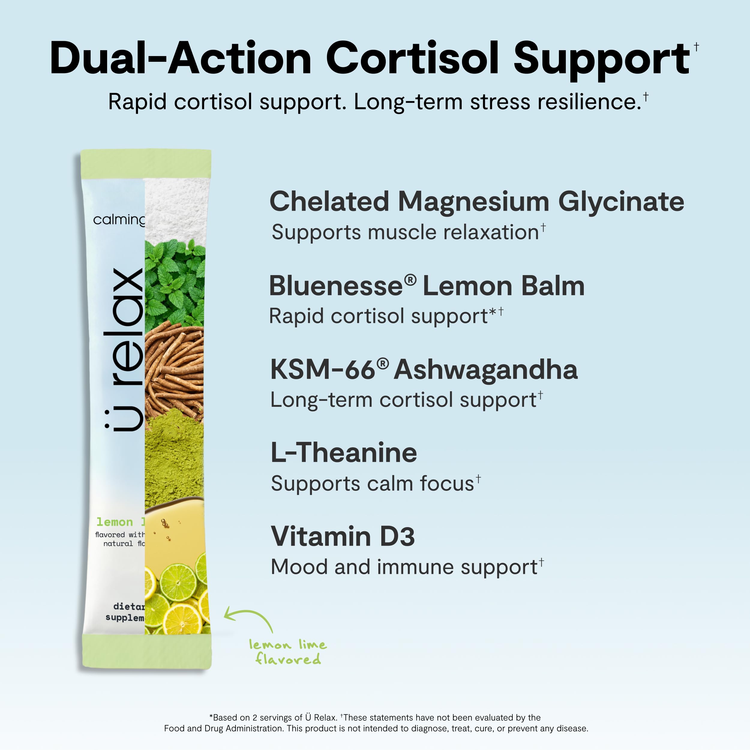 Calming Co. Ü daily wellness 2.0 Powder Drink Mix Lemon Lime packaging