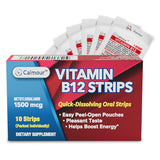CALMOUR Vitamin B12 Strips 1500 mcg mint flavour front view
