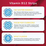 CALMOUR Vitamin B12 Strips packaging with mint flavour