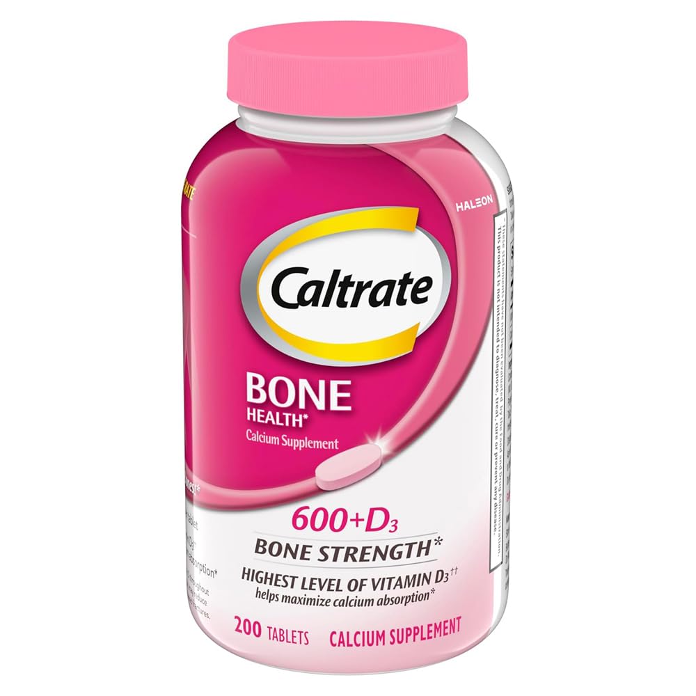 Caltrate 600 Plus D3 Calcium and Vitamin D Supplement Tablets 200 count bottle