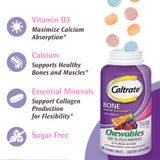 Caltrate Chewables 600+D3 Plus Minerals bottle side view