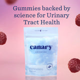 Canary High Dose Hero Cranberry Gummies on a wooden table