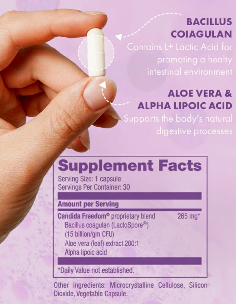 Candida Freedom Colon Cleanse Pills capsules on a table