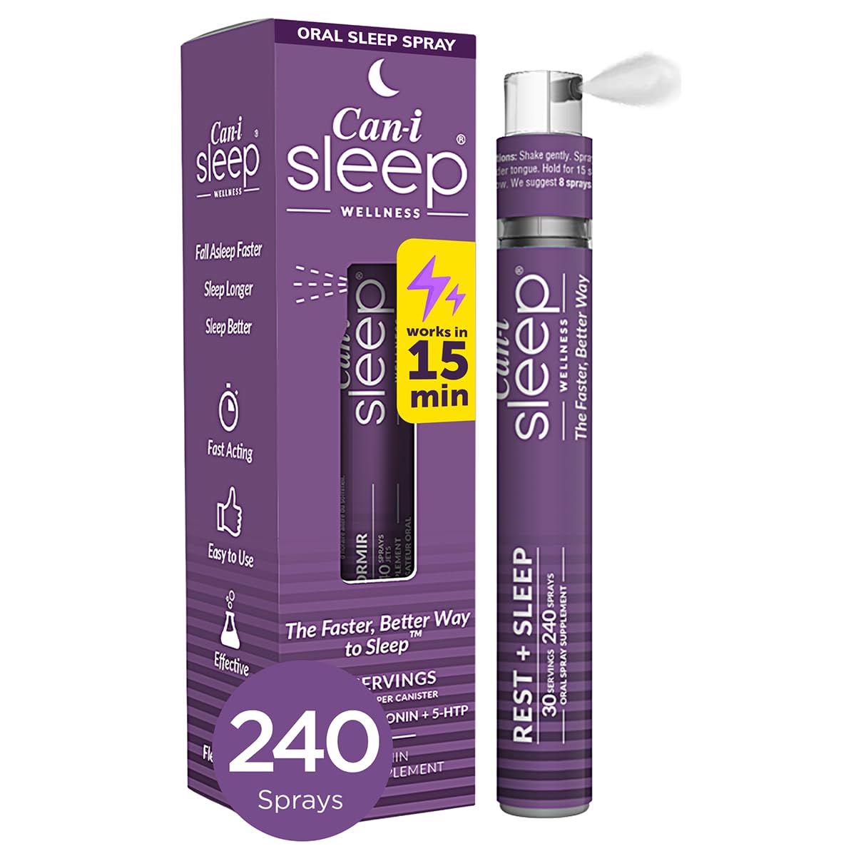 Cani Brands Feel Amazing Sleep Spray front view with packaging