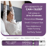 Cani Brands Feel Amazing Sleep Spray on a bedside table