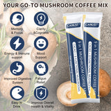 CANLIST 9 in 1 Mushroom Coffee Powder mixed with milk in a glass