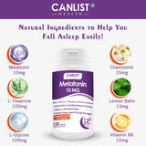 CANLIST Melatonin 10mg Tablets bottle with label