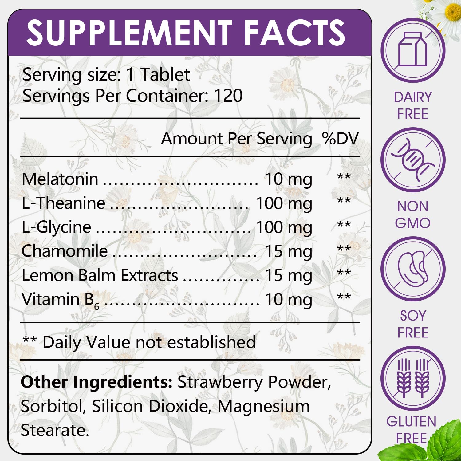 CANLIST Melatonin 10mg Tablets side view