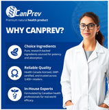 CanPrev Magnesium BisGlycinate 200mg capsule bottle back view