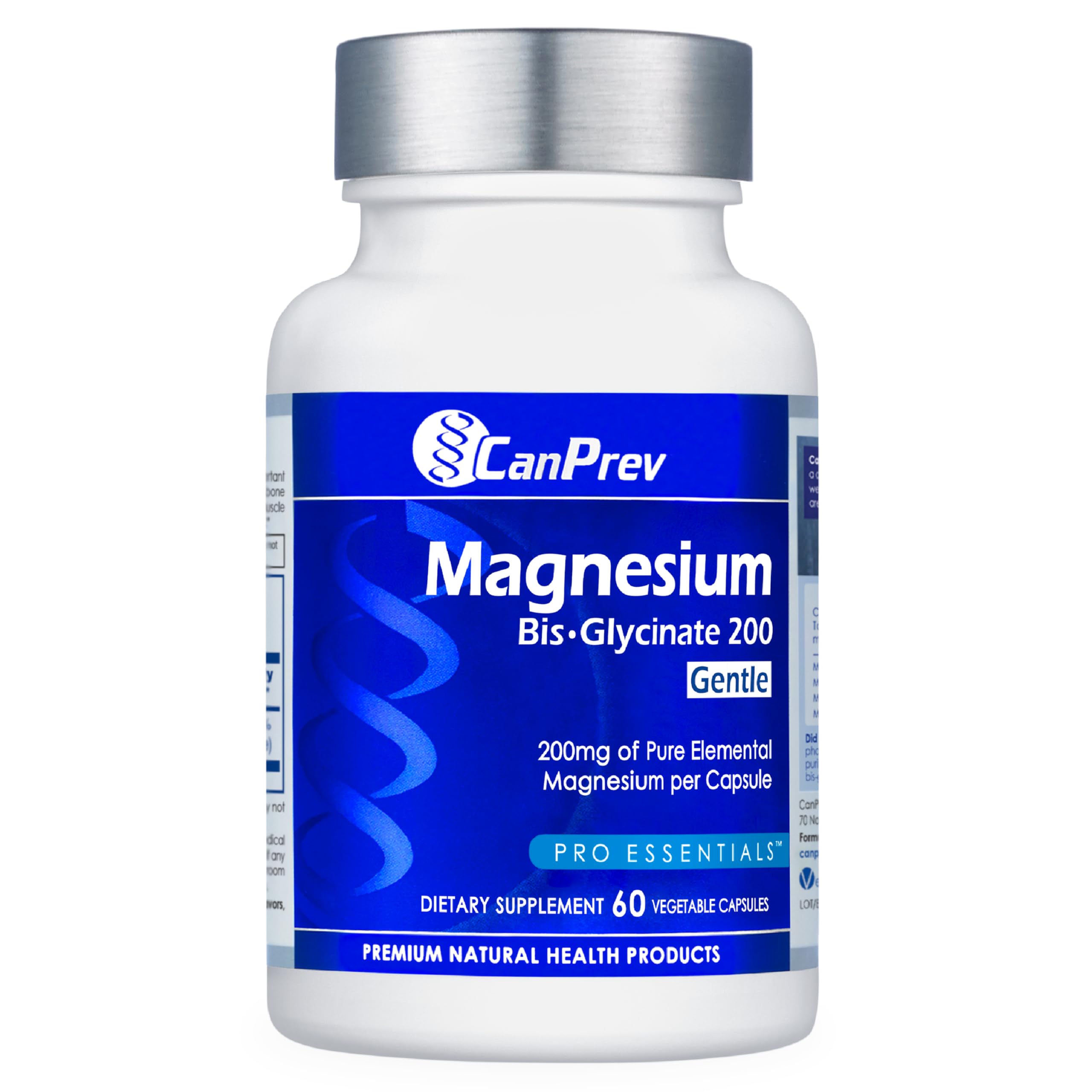 CanPrev Magnesium BisGlycinate 200mg capsule bottle front view