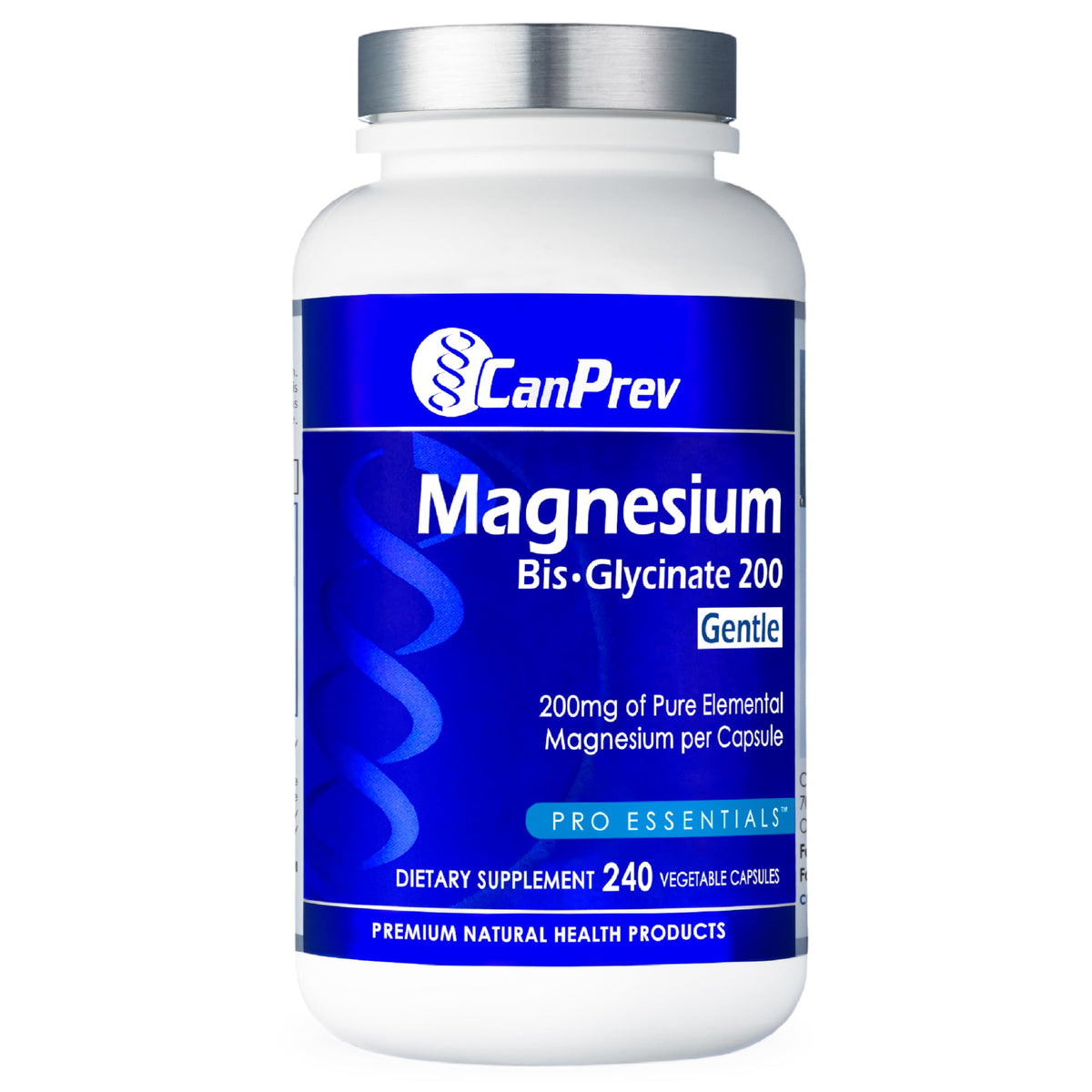 CanPrev Magnesium BisGlycinate 200mg capsules front view