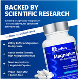 CanPrev Magnesium BisGlycinate 200mg capsules on a wooden surface