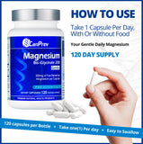CanPrev Magnesium BisGlycinate 200mg capsules on a wooden table