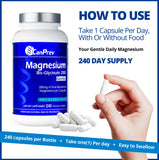 CanPrev Magnesium BisGlycinate 200mg capsules on a wooden table