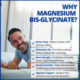 CanPrev Magnesium BisGlycinate 200mg capsules with dosage information
