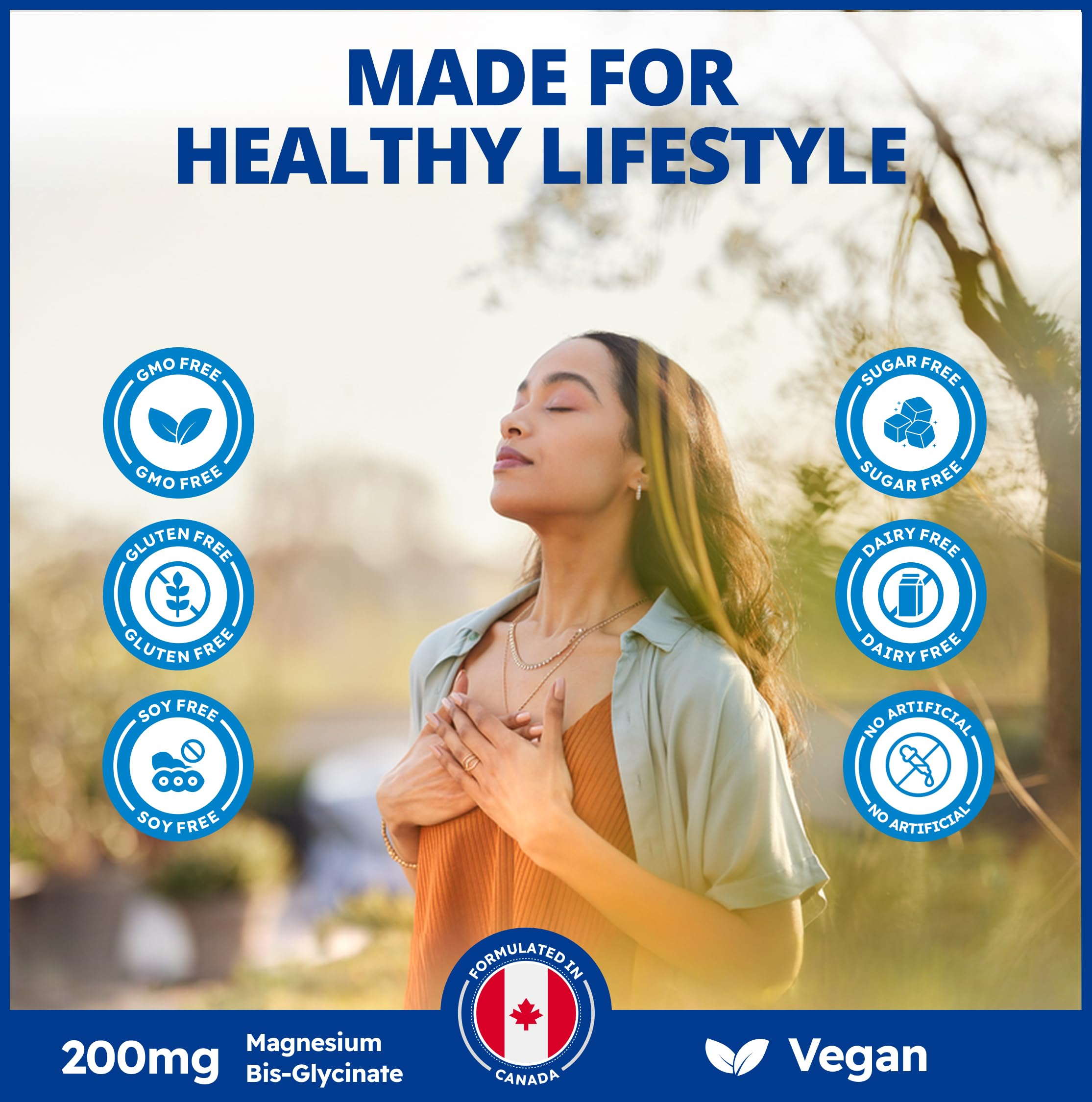 CanPrev Magnesium BisGlycinate 200mg with a measuring spoon