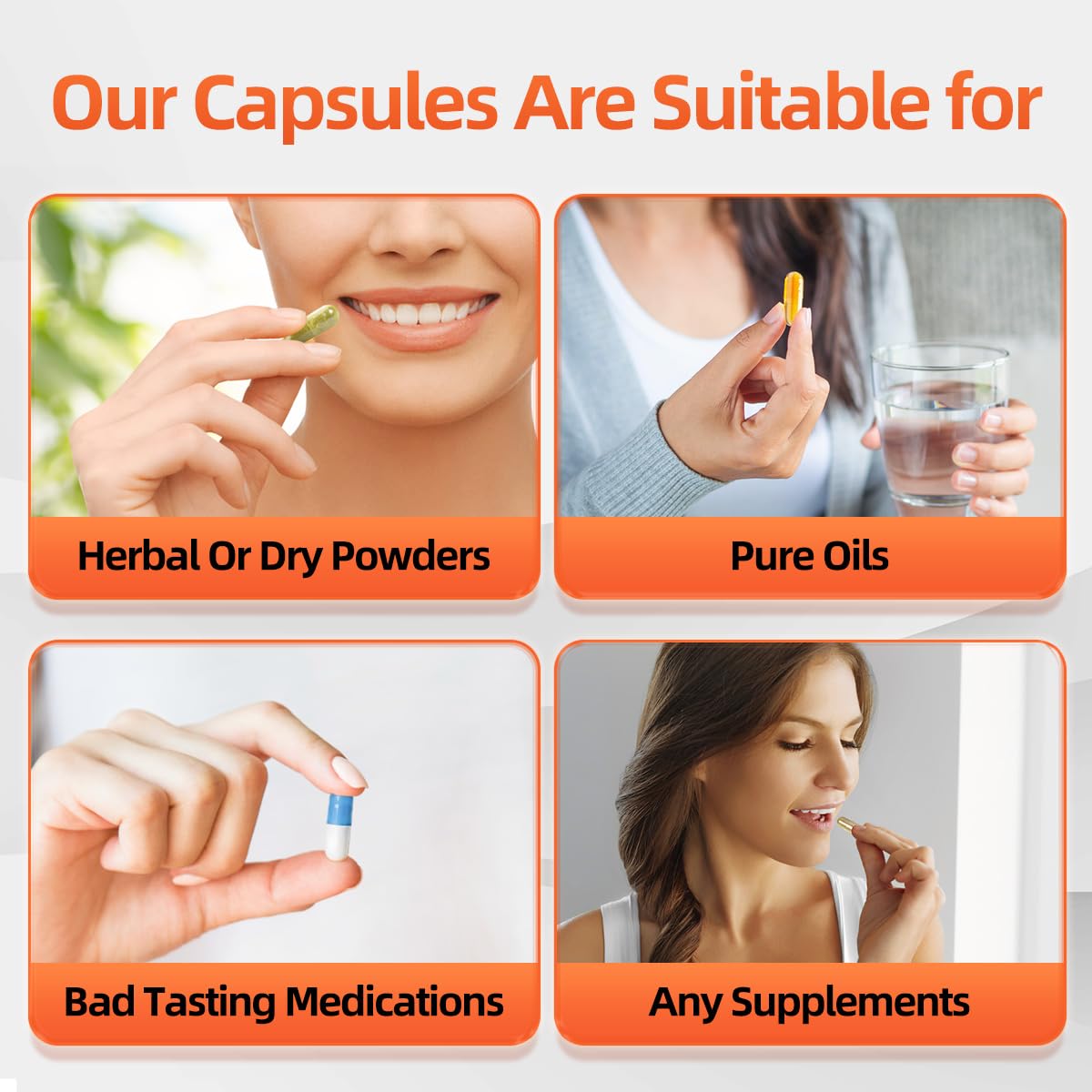CAPSLogist Size 0 Vegan Empty Capsules close-up