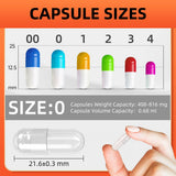 CAPSLogist Size 0 Vegan Empty Capsules filled with powder