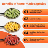 CAPSLogist Size 0 Vegan Empty Capsules with measuring spoon
