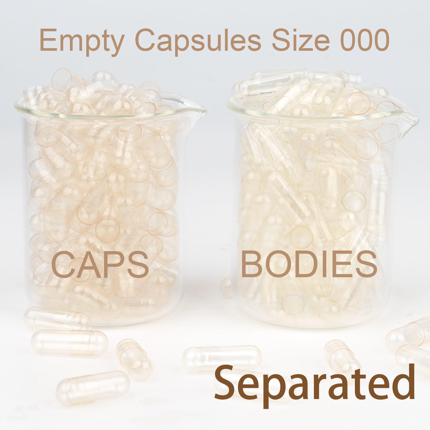CAPSLogist Size 000 Vegan Empty Capsules in a bowl