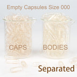 CAPSLogist Size 000 Vegan Empty Capsules in a bowl