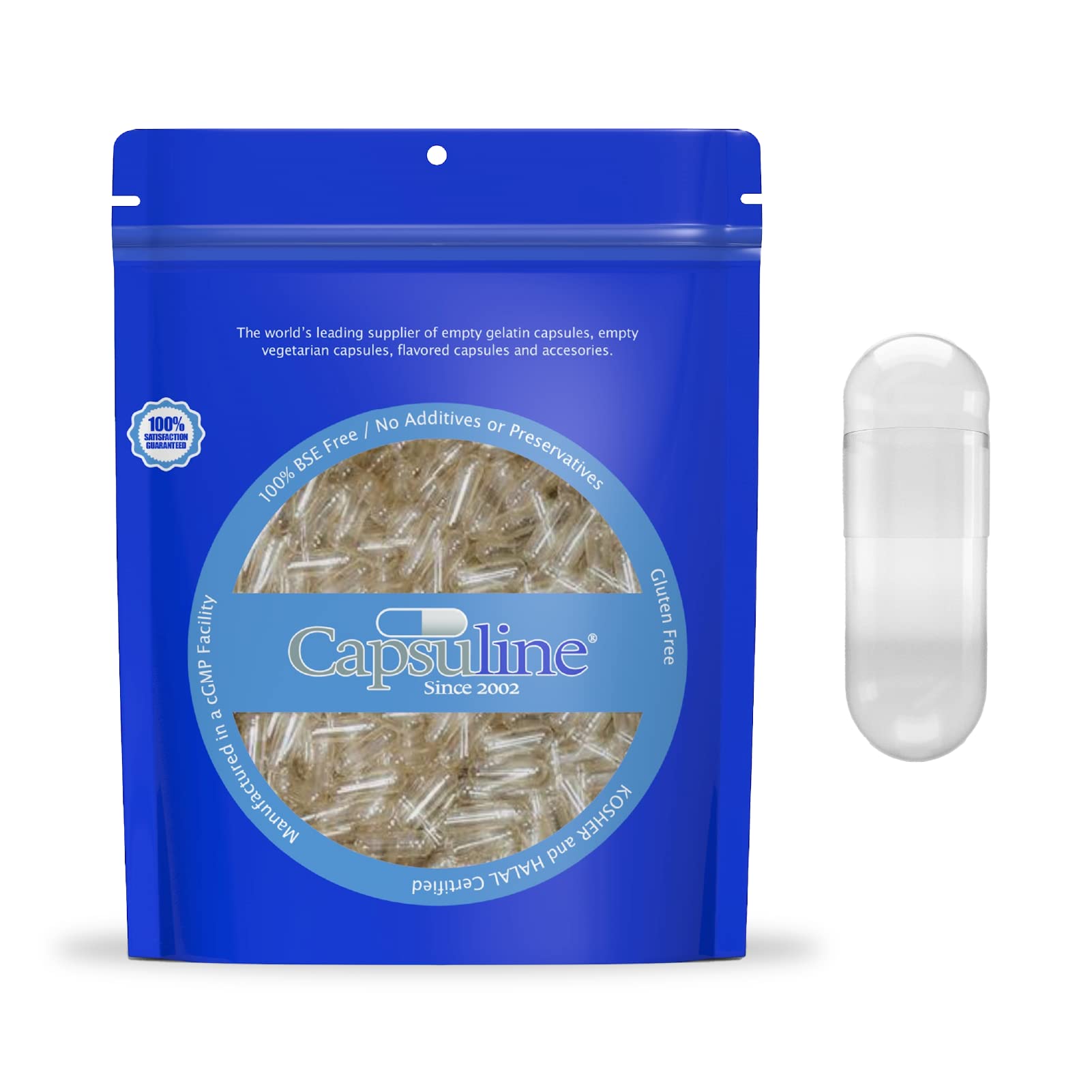 Capsuline Empty Gelatin Capsules 00 packaging front view