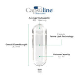 Capsuline Empty Gelatin Capsules 000 side view with dosage information