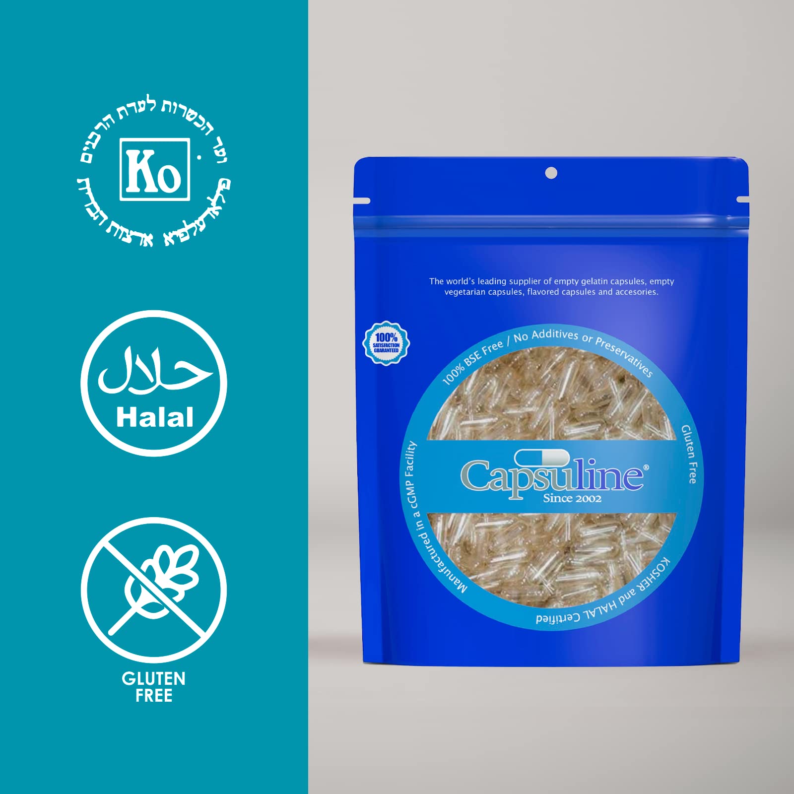Capsuline Empty Gelatin Capsules Size 00 bulk options