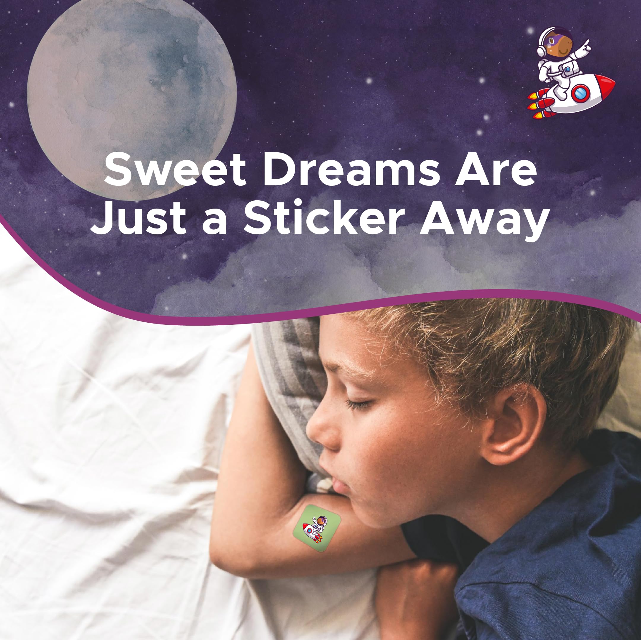 Capy Patch Bedtime Sleep Patches for Kids applied on skin