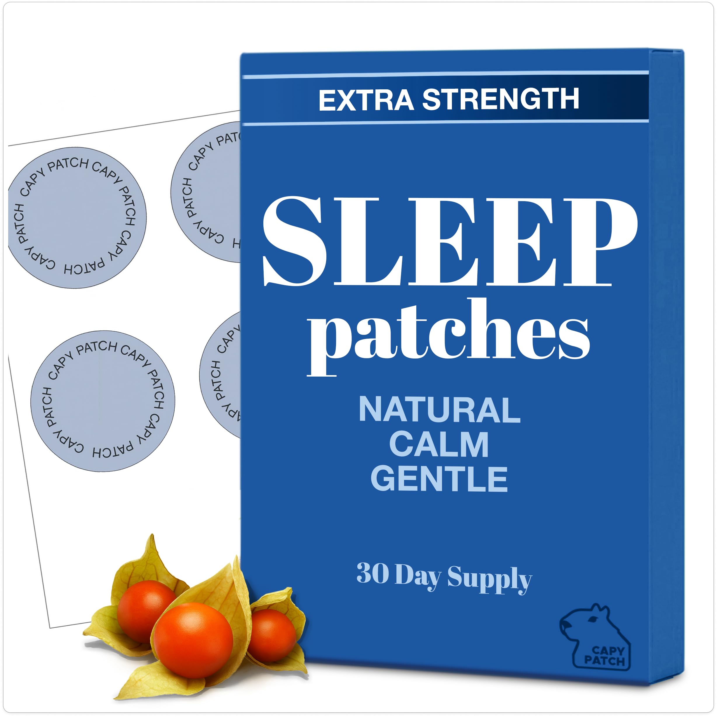 Capy Patch Bedtime Sleep Supplement front view with packaging