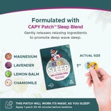 Capy Patch Night Time Sleep Patches in use at bedtime