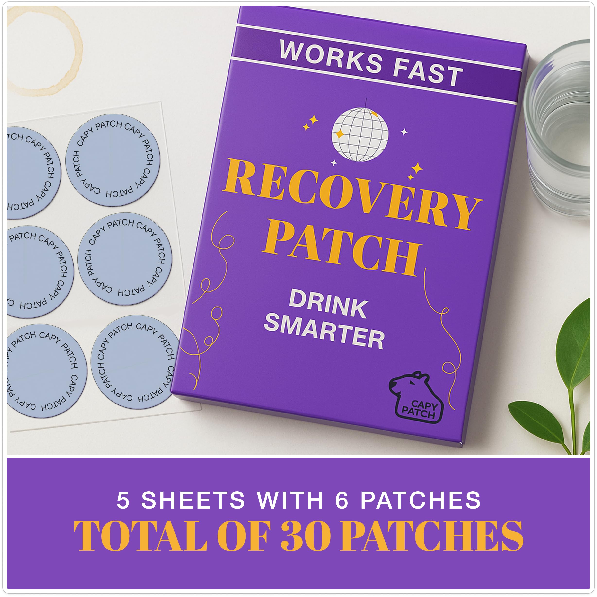 Capy Patch use Patches displayed on a table with party items