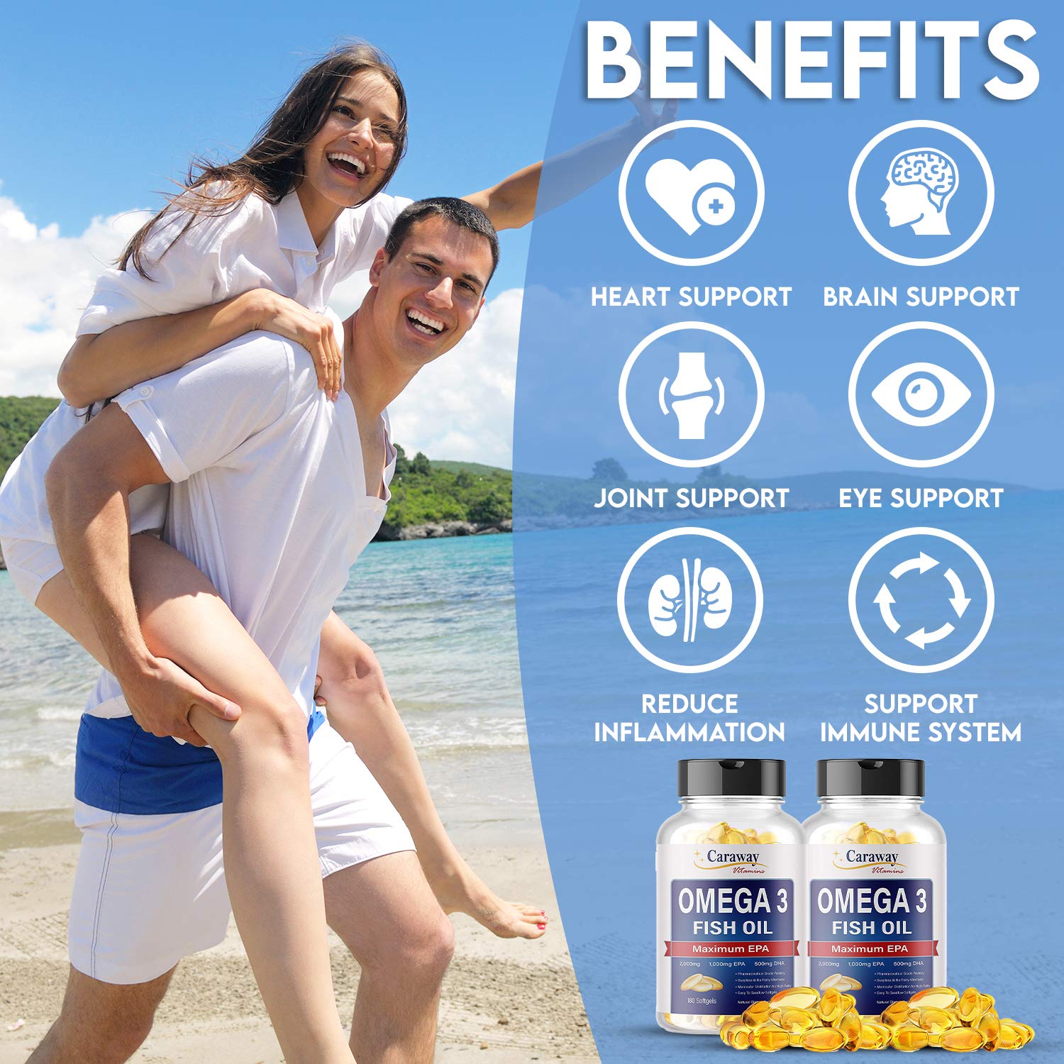 Caraway Vitamins Fish Oil bottle with label