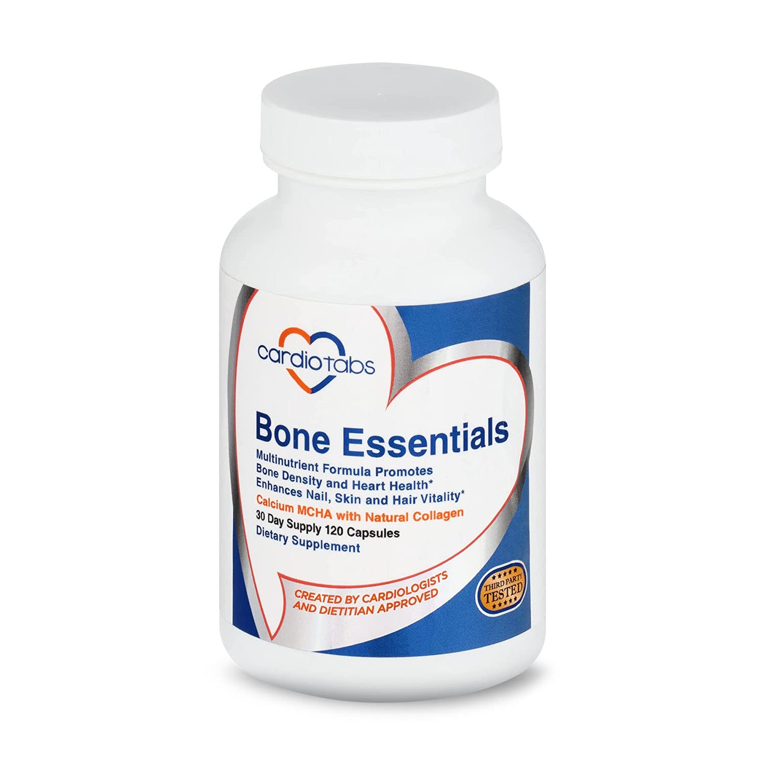CardioTabs Bone Essentials Calcium Supplement bottle front view