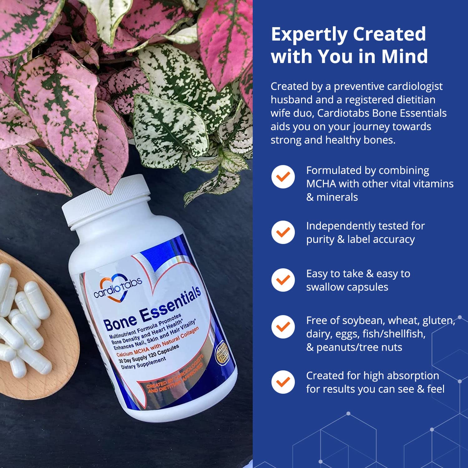 CardioTabs Bone Essentials Calcium Supplement ingredients list
