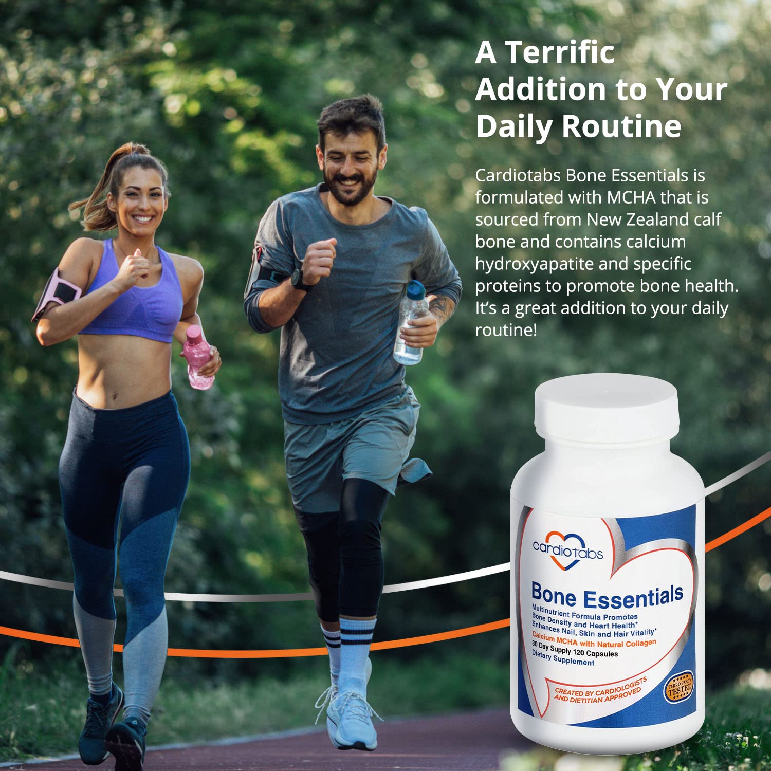 CardioTabs Bone Essentials Calcium Supplement nutritional information